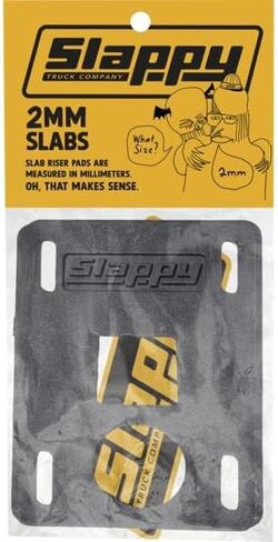 Slappy Truck Company Low Slabs Black Skateboard Hard Risers - Set of Two (2) - 2mm in Saudi Arabia