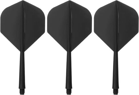 Integrated Dart Shaft and Flights, 3 Pack 2BA Lightweight Plastic Dart Flight Accessory Standard Shape, Black in Saudi Arabia