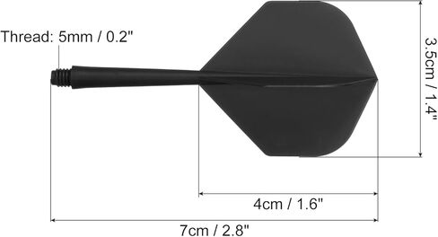 Integrated Dart Shaft and Flights, 3 Pack 2BA Lightweight Plastic Dart Flight Accessory Standard Shape, Black in Saudi Arabia
