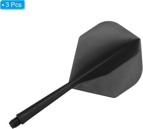 Integrated Dart Shaft and Flights, 3 Pack 2BA Lightweight Plastic Dart Flight Accessory Standard Shape, Black in Saudi Arabia