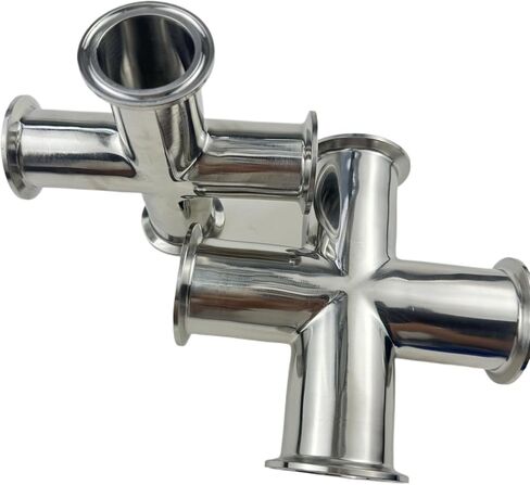 Quick-Release 4-Way Cross Joint Clamp-Type Chuck Equal-Diameter 304 Stainless Steel Quick-Open Pipe for Plumbing(1-1/4") in Kuwait