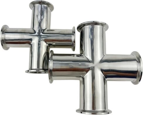 Quick-Release 4-Way Cross Joint Clamp-Type Chuck Equal-Diameter 304 Stainless Steel Quick-Open Pipe for Plumbing(1-1/4") in Kuwait