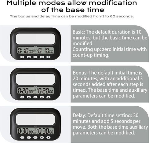 VINJOE Chess Clock Digital Chess Timer Professional for Board Games,Portable Digital Chess Clock & Game Timer with Basic,Bonus,Delay and Positive Time Features Best Gifts for Christmas (Pink) in Kuwait