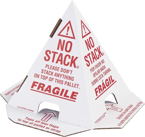 مخاريط البليت المطبوعة "NO STACK" من BOX USA - الإنجليزية والفرنسية والإسبانية والأبيض والأحمر. (50 مخروطًا لكل علبة) in Saudi Arabia