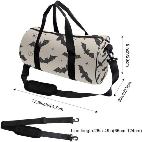 Repeating Bats Easy Clean Womens Bag Oxford Tote Bags Adjustable Shoulder Strap, Convertible Carry Backpack Vintage Duffle Bag For Soccer Hiking Gym Must Haves For Woman in Kuwait