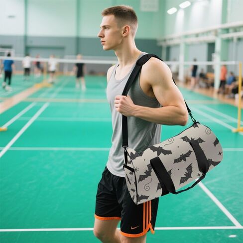 Repeating Bats Easy Clean Womens Bag Oxford Tote Bags Adjustable Shoulder Strap, Convertible Carry Backpack Vintage Duffle Bag For Soccer Hiking Gym Must Haves For Woman in Kuwait