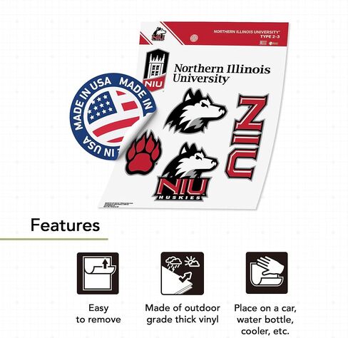 ملصق جامعة صبار الصحراء شمال إلينوي ملصق NIU Huskies شارات الفينيل زجاجة مياه للكمبيوتر المحمول سجل قصاصات السيارة T2 (النوع 2-3) in Kuwait