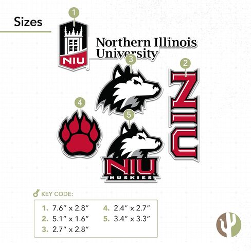 ملصق جامعة صبار الصحراء شمال إلينوي ملصق NIU Huskies شارات الفينيل زجاجة مياه للكمبيوتر المحمول سجل قصاصات السيارة T2 (النوع 2-3) in Kuwait