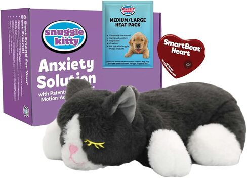 الأصلي تحاضن كيتي نبضات القطة المحشو من قبل جرو Snuggle. الإغاثة من القلق للحيوانات الأليفة ومساعدات مهدئة لجميع أحجام السلالات باللون الرمادي والأبيض in Saudi Arabia