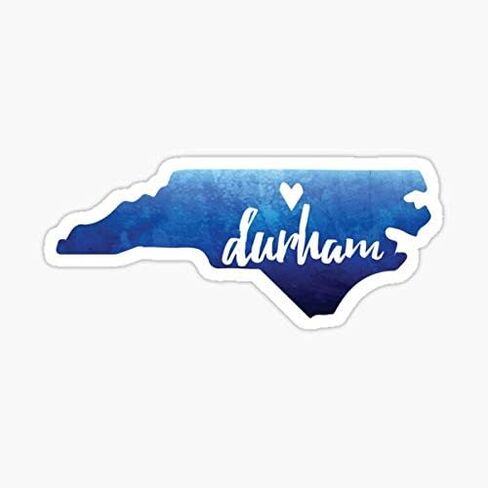 Durham, North Carolina - Blue Watercolor Sticker - Sticker Graphic - Auto, Wall, Laptop, Cell, Truck Sticker for Windows, Cars, Trucks in Saudi Arabia