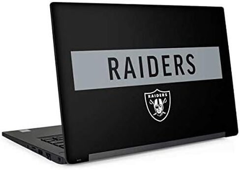 Skinit Decal Laptop Skin Compatible with Latitude 5420 - Officially Licensed NFL Las Vegas Raiders Black Performance Series Design in Saudi Arabia