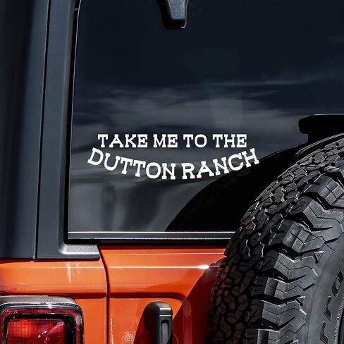 ملصق فينيل مطبوع عليه Take Me to The Dutton Ranch لأجهزة الكمبيوتر المحمول والسيارات والشاحنات | أبيض | 8 "× 2" in Saudi Arabia