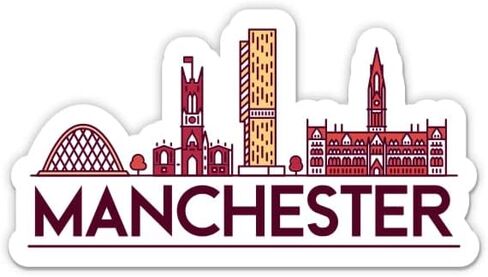 Squiddy Manchester England - ملصق فينيل لاصق للهاتف والكمبيوتر المحمول وزجاجة المياه (عرض 3 بوصات) in Saudi Arabia