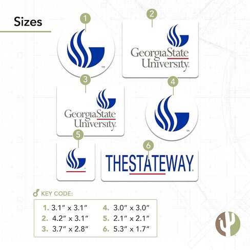 الصحراء الصبار جامعة ولاية جورجيا ملصق الفهود GSU شارات الفينيل زجاجة مياه الكمبيوتر المحمول سيارة القصاصات T2 (النوع 2-3) in Kuwait