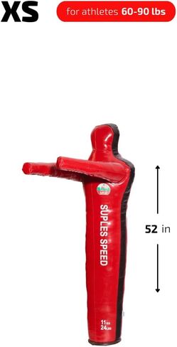 Suples Dummy *Speed ​​(Stump) Vinyl XS (24lbs, 52 in) موصى به للرياضيين الذين يتراوح وزنهم بين 60-90 رطلاً (دمية رمي المصارعة اليونانية الرومانية، الملاكمة، دمية جيو جيتسو، دمية التصارع، دمية الجودو، الرياضات القتالية) in Kuwait
