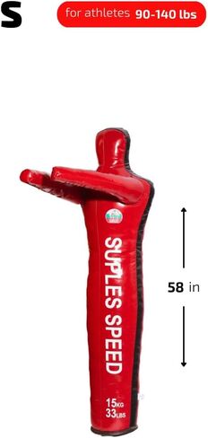 Suples Dummy * السرعة (الجذع) الفينيل (S) (33 رطلاً، 15 كجم) (58 بوصة) - يوصى بها للرياضيين الذين يتراوح وزنهم بين 90 و140 رطلًا، دمية رمي المصارعة (اليونانية الرومانية، الملاكمة، دمية جيو جيتسو، التصارع، دمية الجودو، الرياضات القتالية) in Kuwait