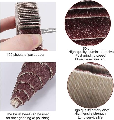 Grinding Wheels, Sanding Flap Wheel, 14 Pcs 1/4" Wheels Abrasive Sander Cylindrical And Cone Shape Sandpaper in Saudi Arabia