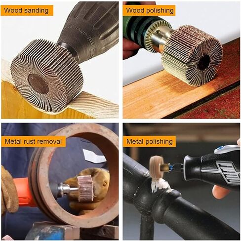 Grinding Wheels, Sanding Flap Wheel, 14 Pcs 1/4" Wheels Abrasive Sander Cylindrical And Cone Shape Sandpaper in Saudi Arabia
