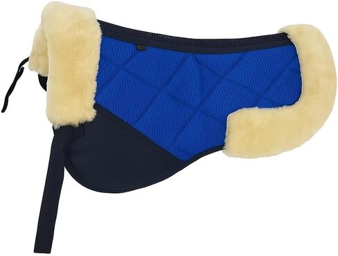 Non-Slip Gel Half Pad for English Saddle – Shock Absorbing Foam, 250g Spray-Bonded Cotton, 3D Mesh, Sweat-Wicking Pineapple Cloth, 600D Oxford Reinforcement & Synthetic Fleece Edging in Kuwait