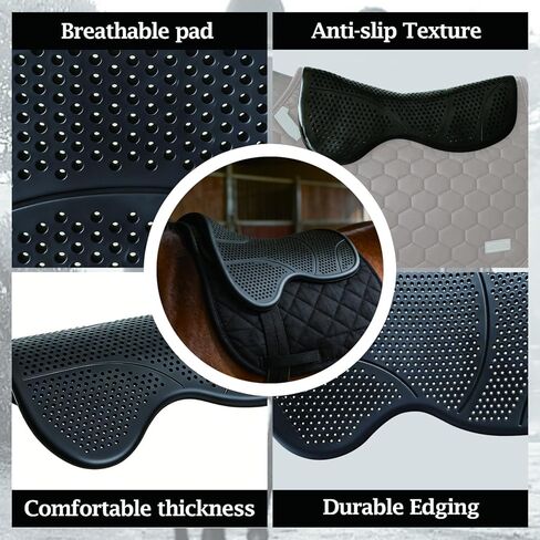 THREE ARCHERS Silicone Gel Saddle Pad for Horses - Non Slip & Shock Absorbing Horse Saddle Pad, Comfortable All Purpose Western/English Riding Saddle Pad, Washable & Durable Design in Kuwait
