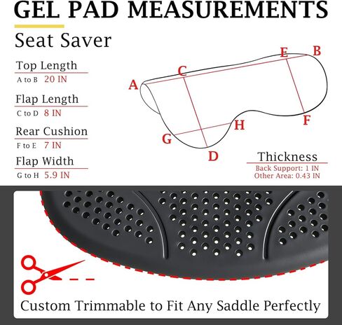 THREE ARCHERS Silicone Gel Saddle Pad for Horses - Non Slip & Shock Absorbing Horse Saddle Pad, Comfortable All Purpose Western/English Riding Saddle Pad, Washable & Durable Design in Kuwait