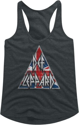 Def Leppard 80s Metal Band RockNRoll British Flag Womens Raw Edge Tank Top in Kuwait