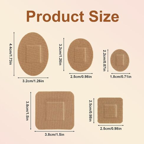 150pcs Face Bandages, Square & Oval Flexible Adhesive Spot Strips for Nose Hands & Delicate Wounds Patches, Skin Friendly Fabric Small Dot Bandages (5 Sizes) in Saudi Arabia