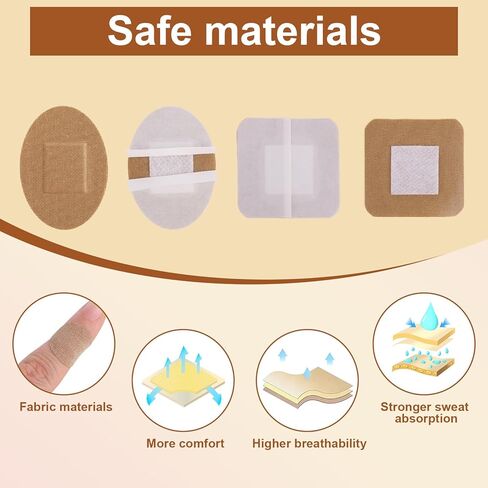 150pcs Face Bandages, Square & Oval Flexible Adhesive Spot Strips for Nose Hands & Delicate Wounds Patches, Skin Friendly Fabric Small Dot Bandages (5 Sizes) in Saudi Arabia