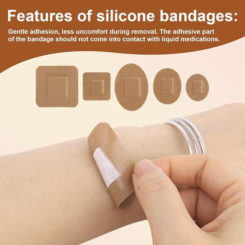 150pcs Face Bandages, Square & Oval Flexible Adhesive Spot Strips for Nose Hands & Delicate Wounds Patches, Skin Friendly Fabric Small Dot Bandages (5 Sizes) in Saudi Arabia