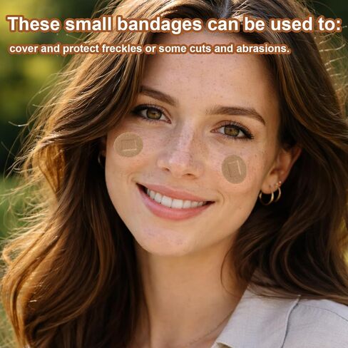 150pcs Face Bandages, Square & Oval Flexible Adhesive Spot Strips for Nose Hands & Delicate Wounds Patches, Skin Friendly Fabric Small Dot Bandages (5 Sizes) in Saudi Arabia