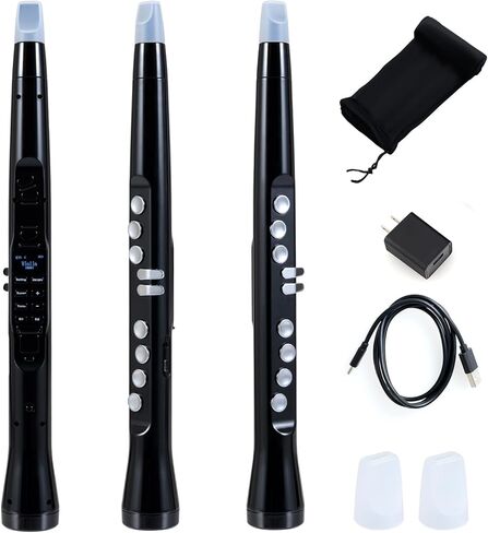 HONEY JOY Electronic Wind Instrument, Portable Electric Digital Saxophone Synthesizer w/MIDI, 100 Tones, 2 Fingering Modes, 4-Octave Range, 2 Mouthpiece, 3W HIFI Speaker, Rechargeable for Beginner in Saudi Arabia