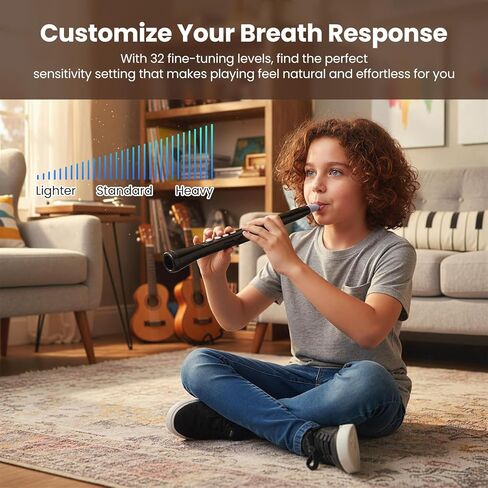 HONEY JOY Electronic Wind Instrument, Portable Electric Digital Saxophone Synthesizer w/MIDI, 100 Tones, 2 Fingering Modes, 4-Octave Range, 2 Mouthpiece, 3W HIFI Speaker, Rechargeable for Beginner in Saudi Arabia