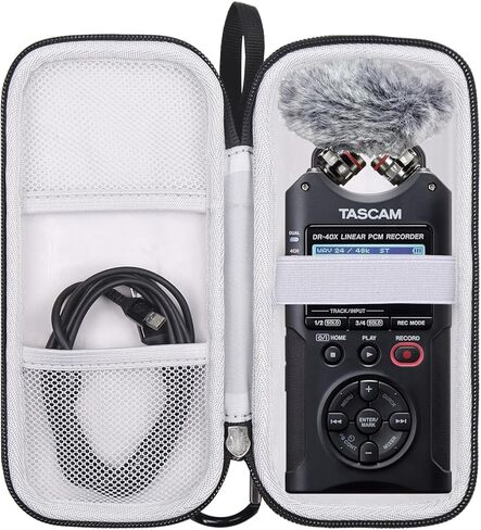 Case for TASCAM DR-40X 4-Track Portable Handheld Field Recorder, Carrying Storage Travel Bag for Tascam DR-40X Handheld Recorder(Case Only) (Black) in Saudi Arabia