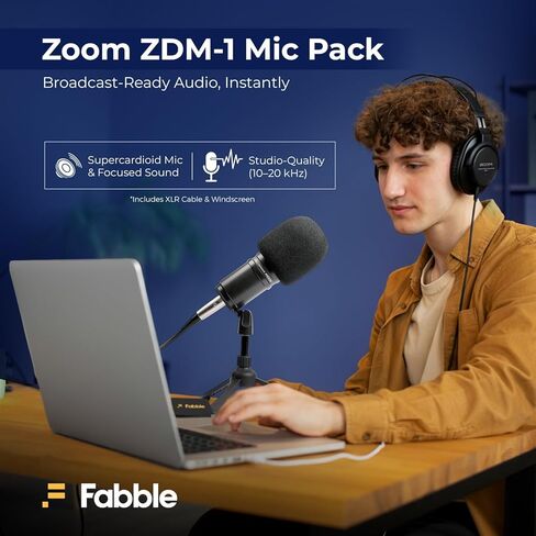 مجموعة مسجل بودكاست محمول متعدد المسارات Zoom PodTrak P4next مع 4 حزم ميكروفون بودكاست ZDM-1 و4 أذرع ذراع MBS5000 على المسرح مع كابلات XLR وبطاقة microSDXC سعة 64 جيجابايت وبطاريات AA in Saudi Arabia