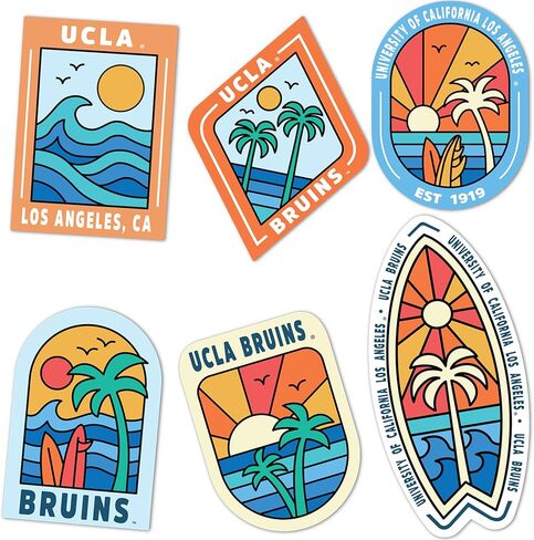 ملصق صبار الصحراء UCLA ملصق جامعة كاليفورنيا لوس أنجلوس بروينز شارات الفينيل زجاجة مياه للكمبيوتر المحمول سجل قصاصات السيارة T2 (النوع 2-ركوب الأمواج) in Kuwait