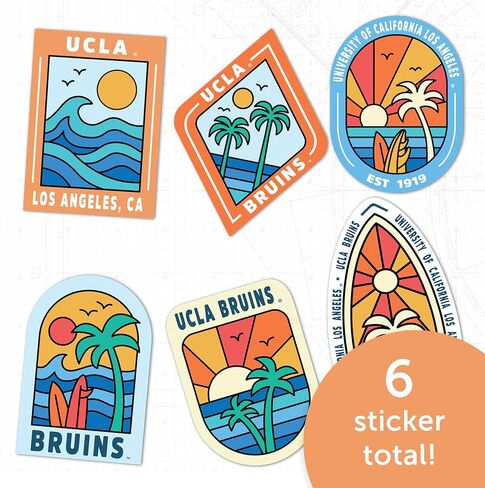ملصق صبار الصحراء UCLA ملصق جامعة كاليفورنيا لوس أنجلوس بروينز شارات الفينيل زجاجة مياه للكمبيوتر المحمول سجل قصاصات السيارة T2 (النوع 2-ركوب الأمواج) in Kuwait