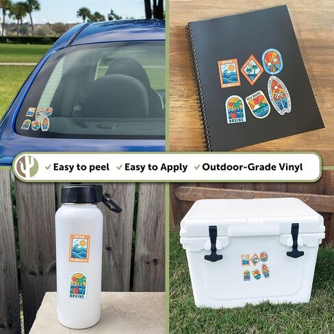 ملصق صبار الصحراء UCLA ملصق جامعة كاليفورنيا لوس أنجلوس بروينز شارات الفينيل زجاجة مياه للكمبيوتر المحمول سجل قصاصات السيارة T2 (النوع 2-ركوب الأمواج) in Kuwait