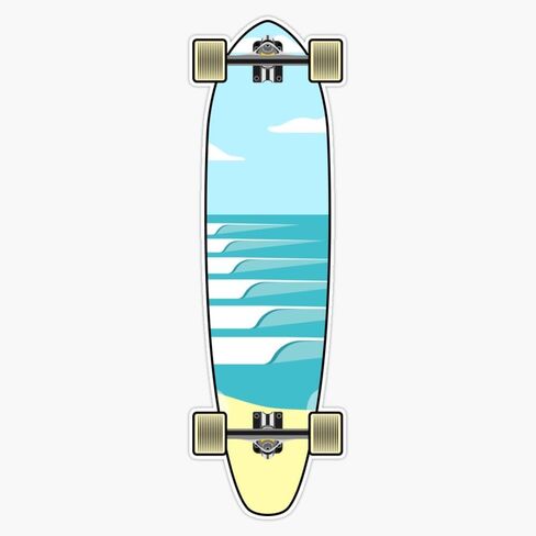 Longboard Skateboard Stoked Sticker Decal Laptop Car Window Vinyl 5" in Saudi Arabia