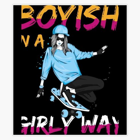 Skateboard Longboarding Longboard Boyish in A Girly Way Classic Sticker Decal Laptop Car Window Vinyl 5" in Saudi Arabia