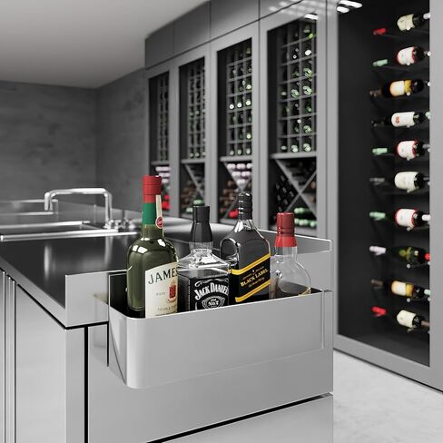 AmGood 15 بوصة. رف سكة حديد سريع من الفولاذ المقاوم للصدأ بطبقة واحدة للقضبان التجارية، NSF in Kuwait