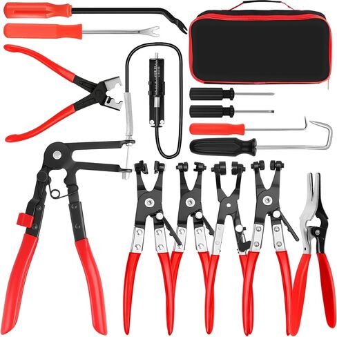 13 قطعة من كماشة خرطوم المشبك، مجموعة إزالة مشبك خرطوم طويلة الوصول مع صندوق لسخان المبرد وخرطوم المياه مع سلك مرن ومشبك خرطوم طويل الوصول وكماشة شريطية مسطحة in Kuwait