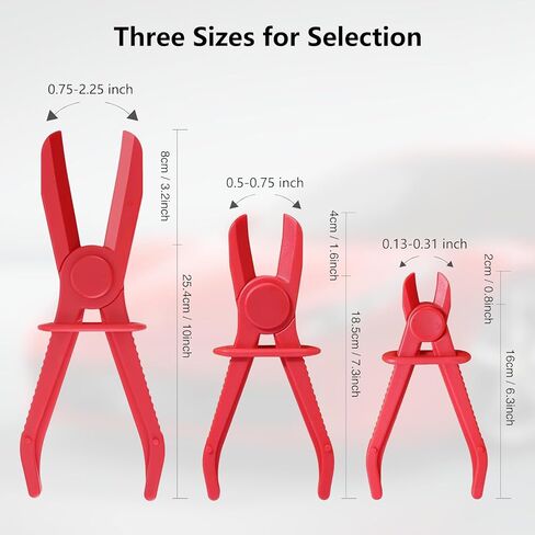 6 Pack Automotive Oil Pipe Cut-off Pliers, 255 mm/185 mm/155 mm Three Sizes with 0-65 mm Opening Range Hose Pinch Off Pliers Set for for Fuel, Coolant & Brake Lines in Kuwait