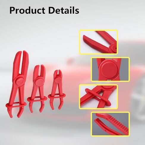 6 Pack Automotive Oil Pipe Cut-off Pliers, 255 mm/185 mm/155 mm Three Sizes with 0-65 mm Opening Range Hose Pinch Off Pliers Set for for Fuel, Coolant & Brake Lines in Kuwait