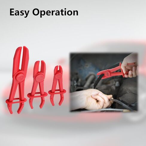 6 Pack Automotive Oil Pipe Cut-off Pliers, 255 mm/185 mm/155 mm Three Sizes with 0-65 mm Opening Range Hose Pinch Off Pliers Set for for Fuel, Coolant & Brake Lines in Kuwait