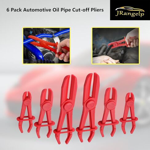 6 Pack Automotive Oil Pipe Cut-off Pliers, 255 mm/185 mm/155 mm Three Sizes with 0-65 mm Opening Range Hose Pinch Off Pliers Set for for Fuel, Coolant & Brake Lines in Kuwait