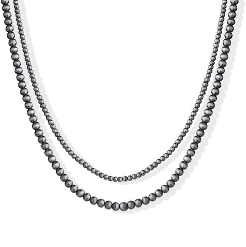 Navajo Pearl Necklace for Women Men Western Jewelry Handmade Layered Boho Necklace Western Outfit for Women Cowgirl Women Gifts for Christmas (A:2pcs) in Kuwait