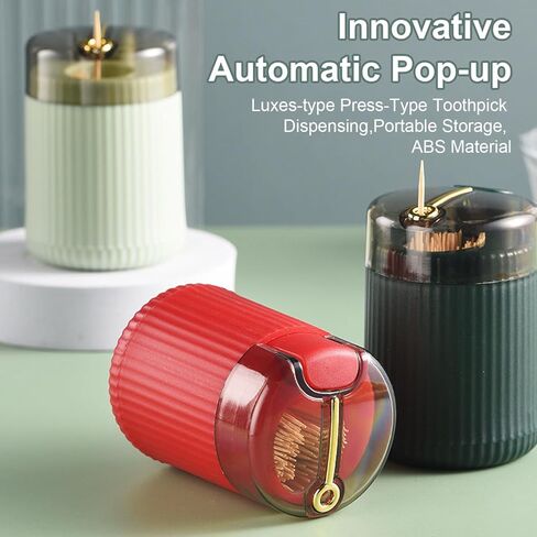 موزع أعواد الأسنان الأوتوماتيكي المنبثق، موزعات أعواد الأسنان المنبثقة، موزع أعواد الأسنان الأوتوماتيكي، علبة تخزين أعواد الأسنان مع 200 قطعة أعواد أسنان (4 ألوان) in Kuwait