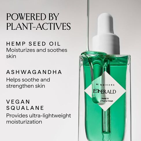 Herbivore Emerald Deep Moisture Oil للوجه-ترطيب زيت الوجه ، التهدئة والترطيب ، القائمة على النبات ، نباتي ، خالي من القسوة ، 30 مل / 1 أوقية in Kuwait