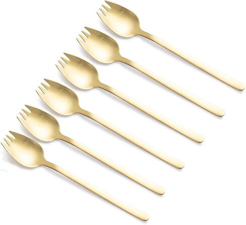 خوادم السلطة ، ملعقة وشوكة مجموعة 11.41 بوصة ، 18/10 سلطة الفولاذ المقاوم للصدأ المقاوم لتقديم طلاء التيتانيوم (الذهب) in Kuwait