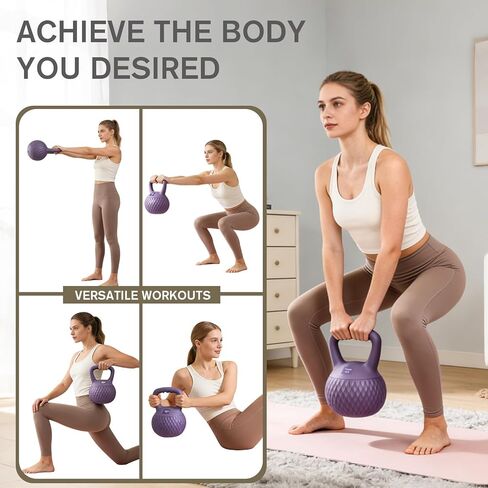YIGUO Soft Kettlebell، قاعدة مبطنة مقاومة للصدمات وقبضة مضادة للانزلاق، جرس غلاية تدريب القوة للنساء والرجال، التمرين المنزلي in Kuwait